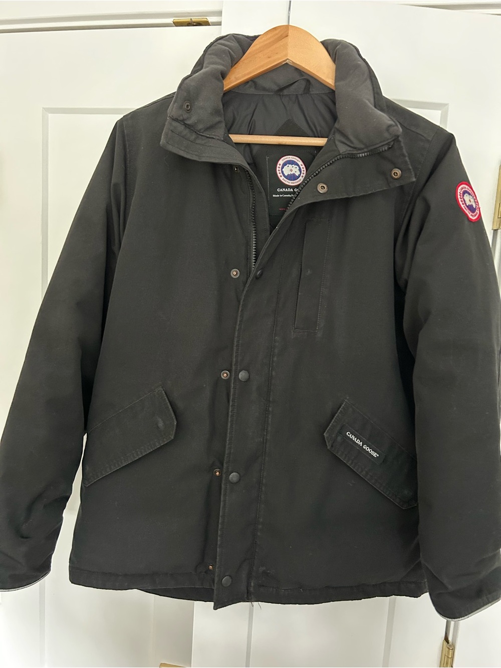 Canada Goose Black Youth Puffer Jacket with Patch